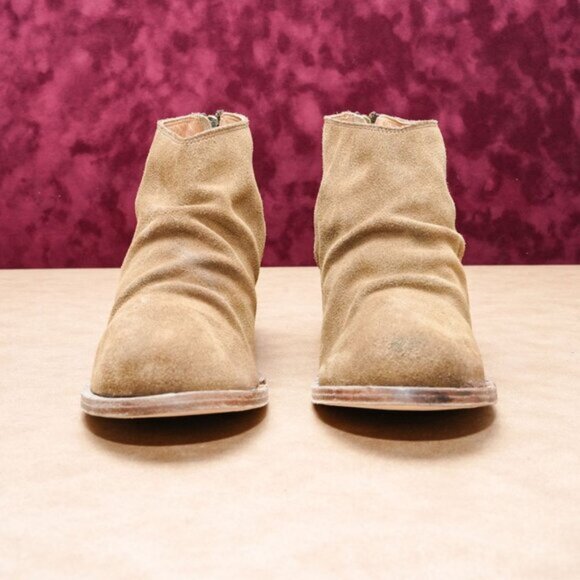 Beek Women Brown Distressed Suede Handmade Back Zip Fashion Ankle Boots sz 9.5 - Picture 2 of 8